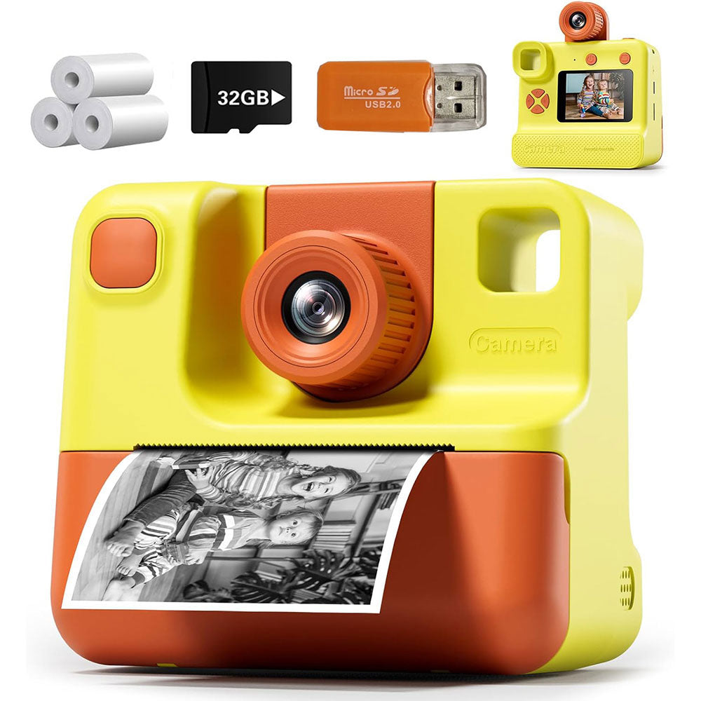 1080P Instant Print Camera Toy HD Selfie Digital Video Cameras with Print Papers and 32GB SD Card