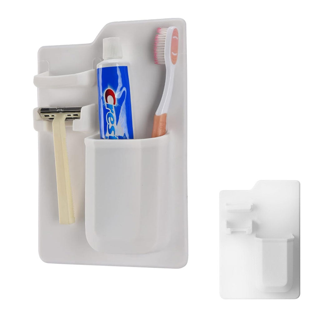 Silicone Wall Mount Razor Toothbrush Toothpaste Stand Bath Shower Storage Holder