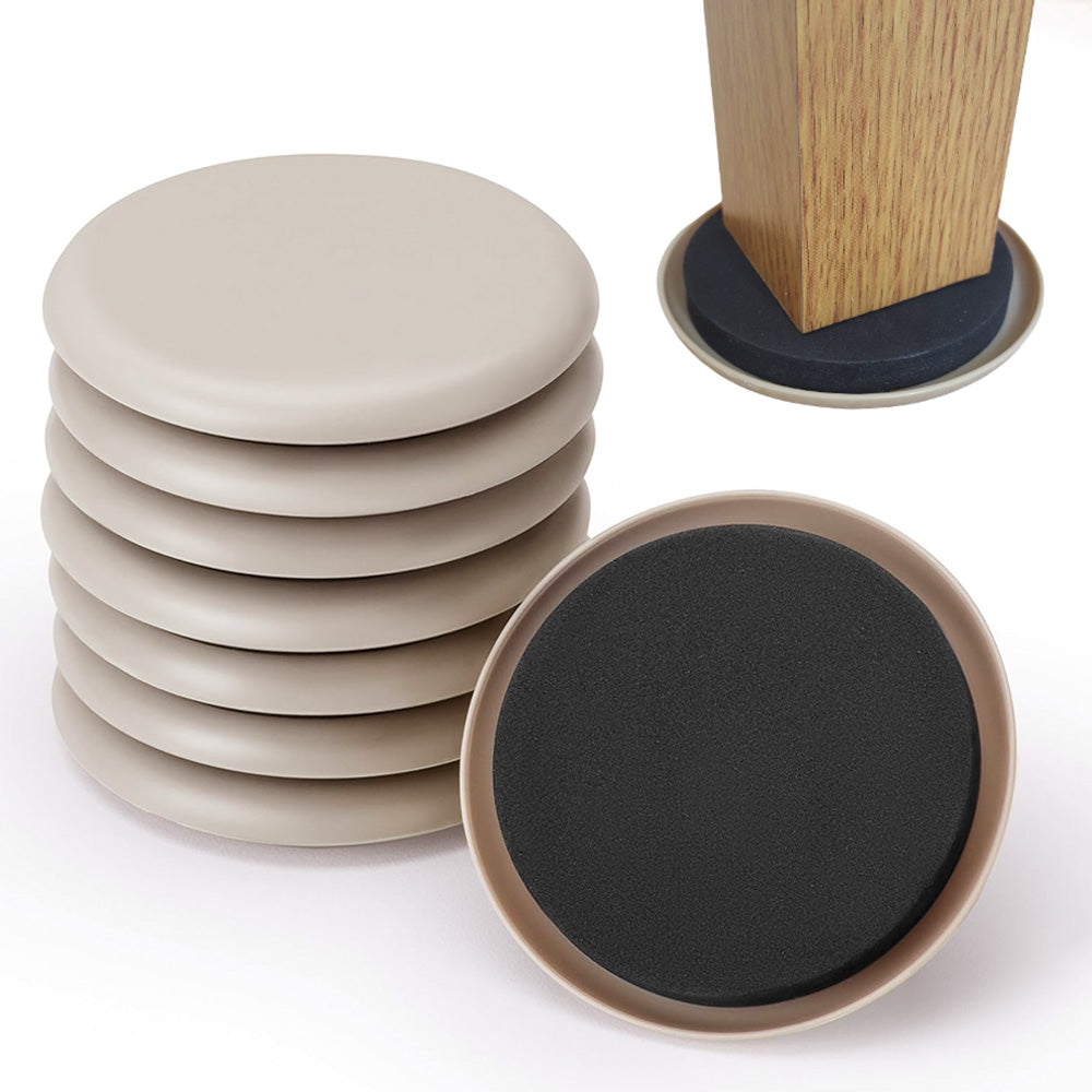 8 Piece Furniture Sliders Reusable Pads for Hardwood Floors and Carpet