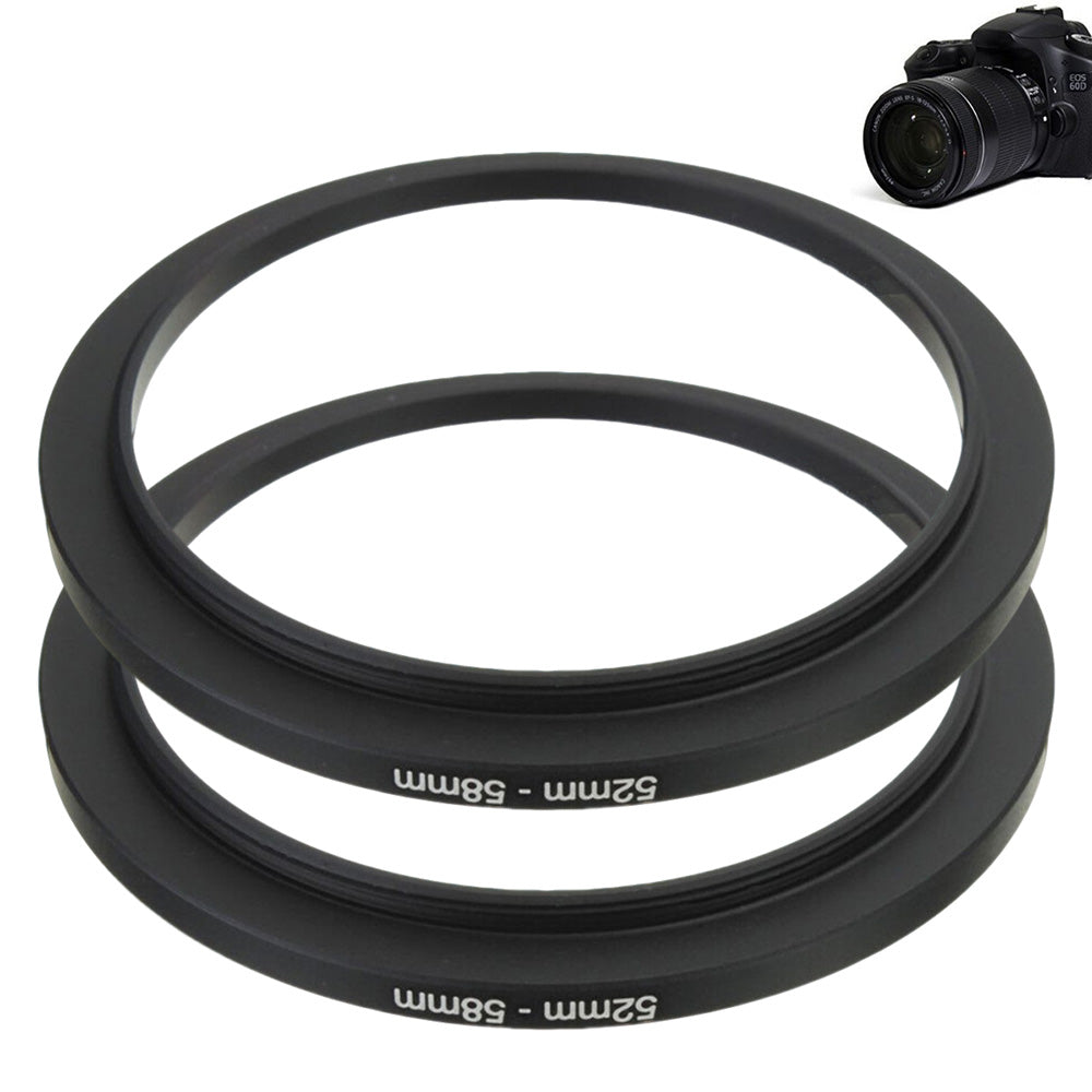 2 Metal Camera Filter Adapter Rings 52mm to 58mm and 52mm to 77mm