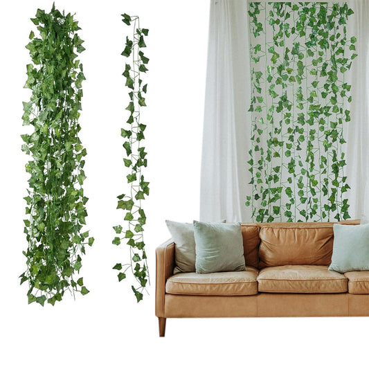 12 X 2M Artificial Ivy Vine Garland Fake Foliage Hanging Leaf Plant for Home Garden Party