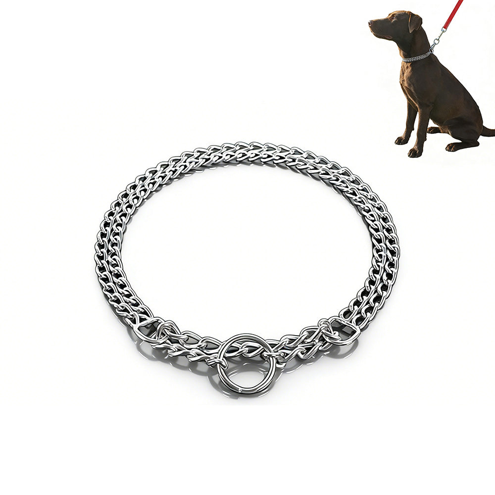 Dog Training Slip Collar Double-Row Chain for Large Dogs