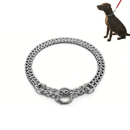 Dog Training Slip Collar Double-Row Chain for Large Dogs