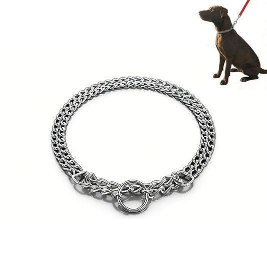 Dog Training Slip Collar Double-Row Chain for Large Dogs