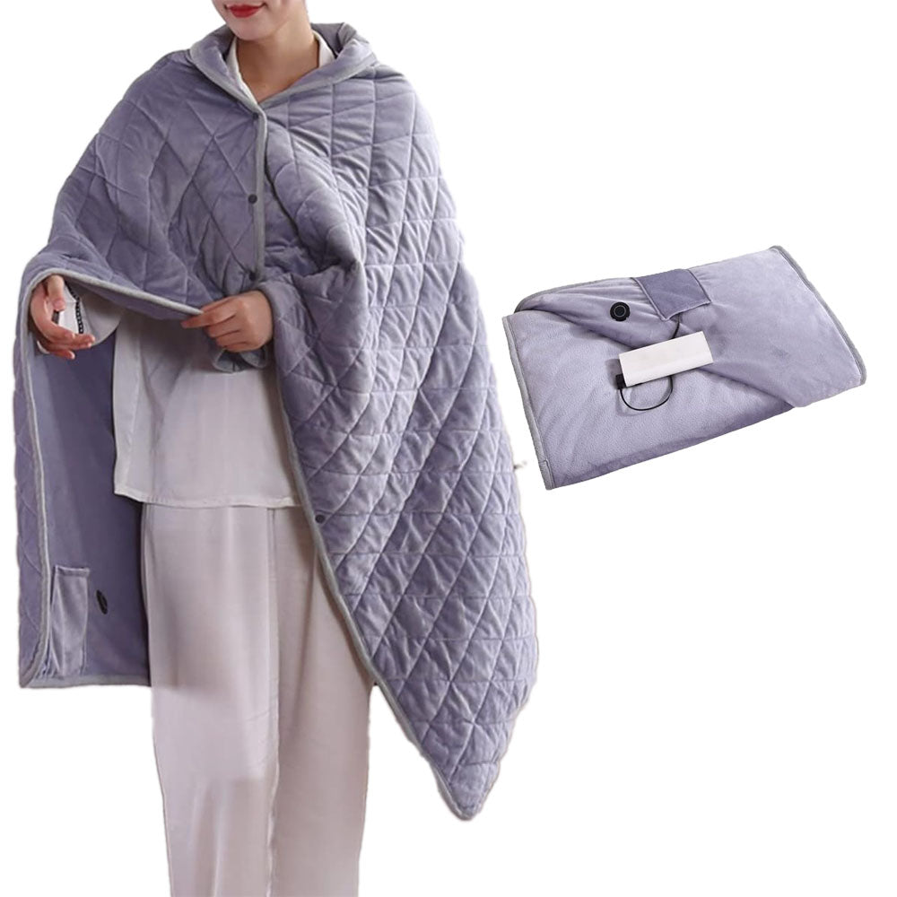 140x100cm USB Plug Electric Heated Shawl Blanket with 3 Heating Levels