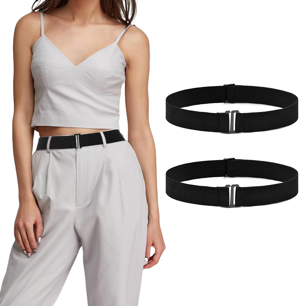2Pcs Women Adjustable Stretch Belt Invisible Elastic Waistband for Pants Jeans Dresses