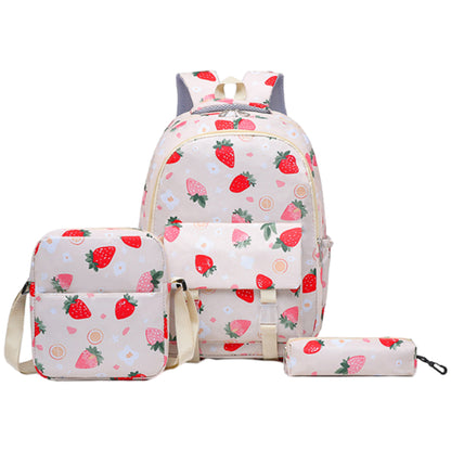 3Pcs Set Kids Backpack With Lunch Bag Pencil Bag Nylon Lightweight School Backpack