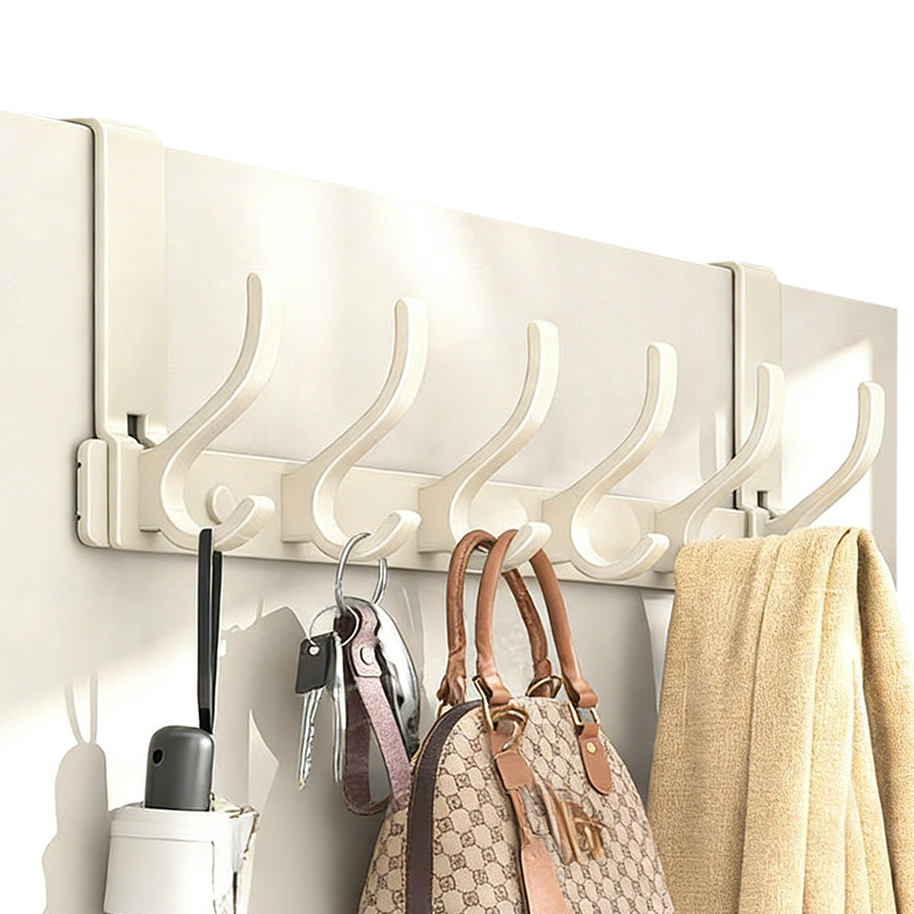 Over The Door Hooks Sturdy Door Hanger with 6 Hooks for Bathroom Bedroom