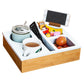 Handy Silicone Bamboo Couch Cup Snack Storage Tray with Rotatable Phone Holder