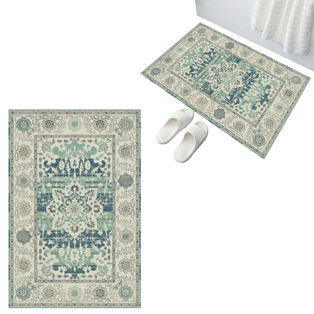Vintage Design Runner Area Rug Doormat Allover Boho Machine Washable Mat