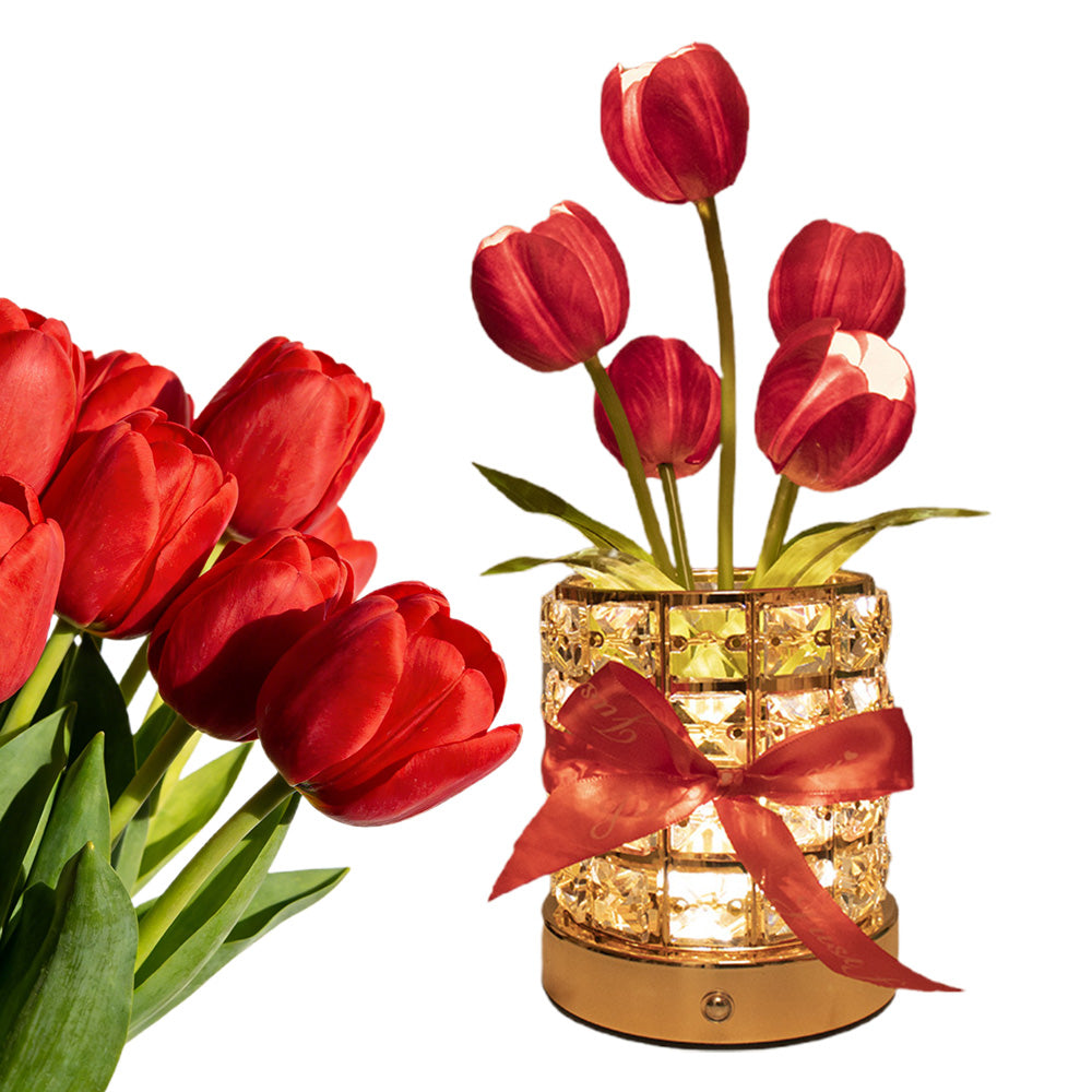 Tulip Flower Lamp Valentine Day Gifts 3 Color Dimming Night Light