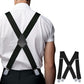 Mens X Back Elastic Suspenders with 4 Metal Clips Adjustable to 120cm