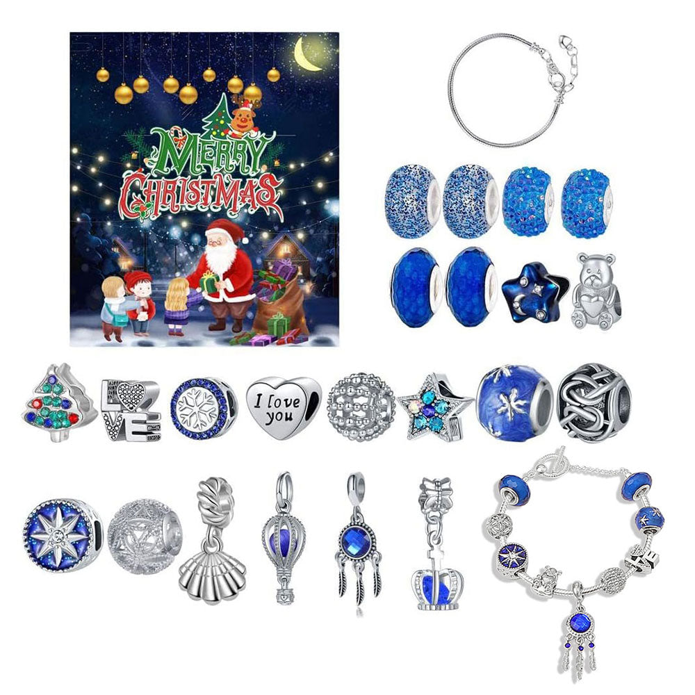Christmas Advent Calendar DIY Bracelet Charm 24 Days Countdown Calendar Box