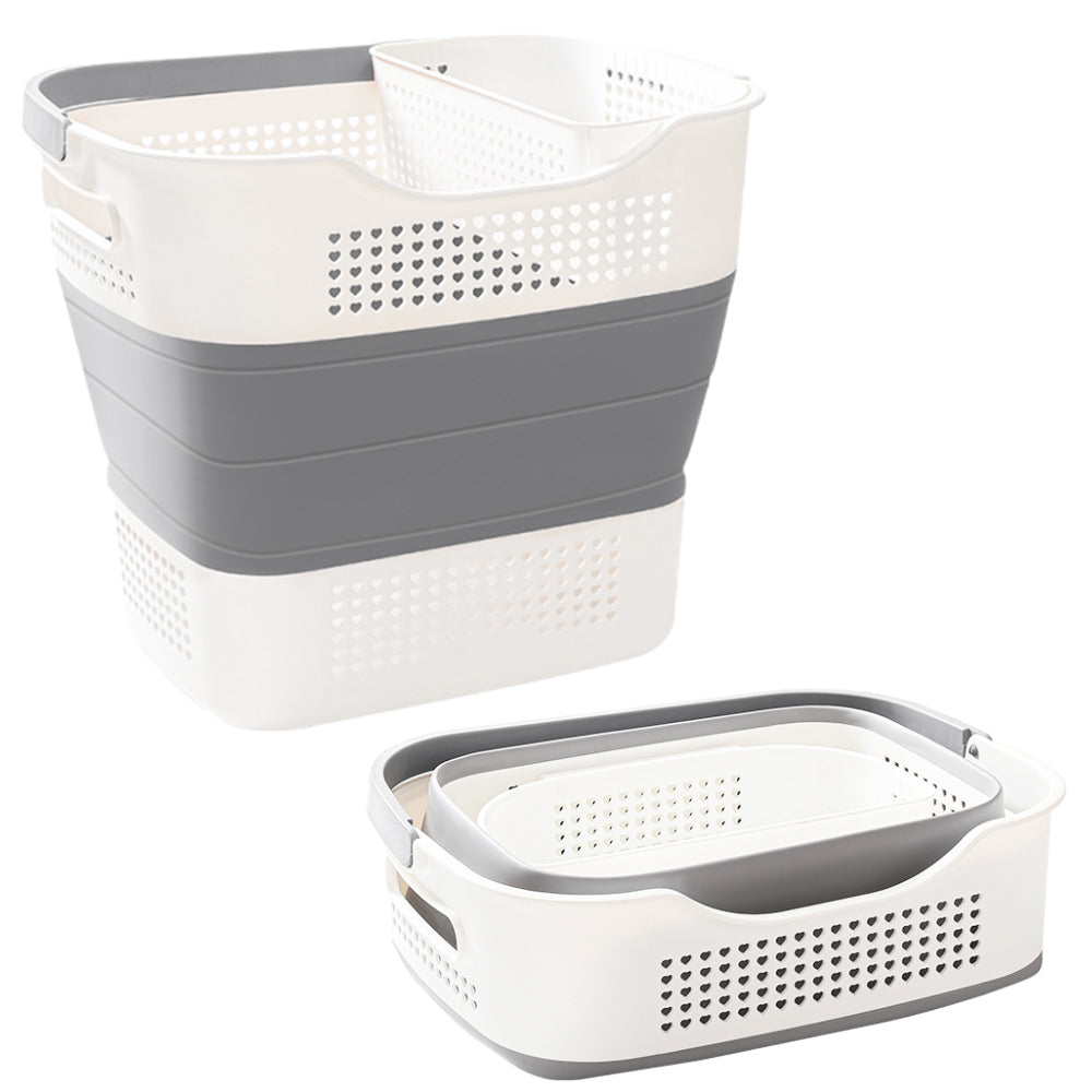 35L Collapsible Laundry Basket Clothes Hamper Washing Cleaning Organizer Bin