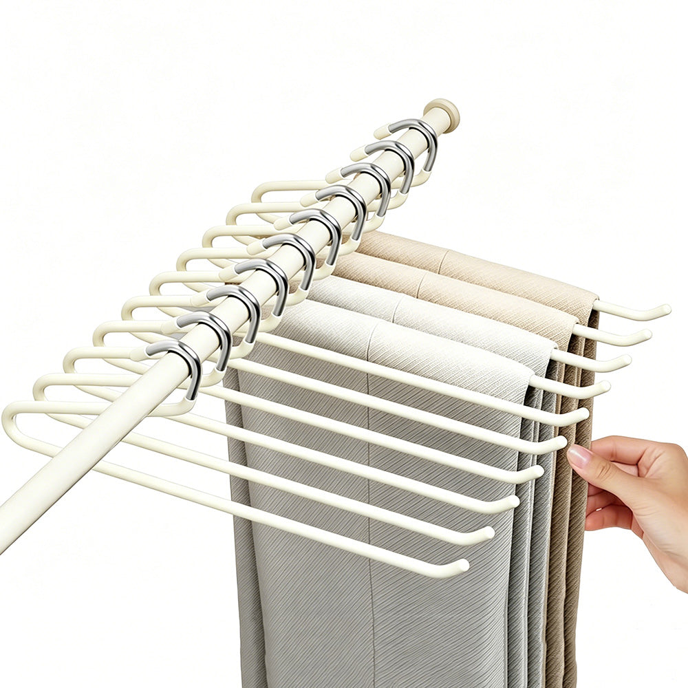 10 Pack Heavy-Duty Non-Slip Pant Hangers Metal Open-End Clothes Hanger for Jeans And Blankets