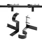2Pcs Tap In Iron Curtain Rod Brackets for Wooden Window Frames
