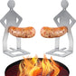 2Pcs Funny Man Shape Hot Dog Roaster Reusable Stainless Steel Sausage Holder for BBQ