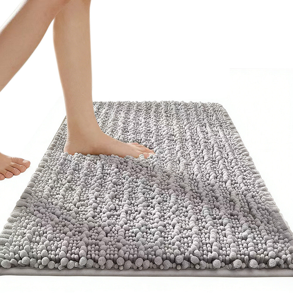 Chenille Fabric Bathroom Rugs Mat With Non Slip Rubber Backing Home Decor Accessories