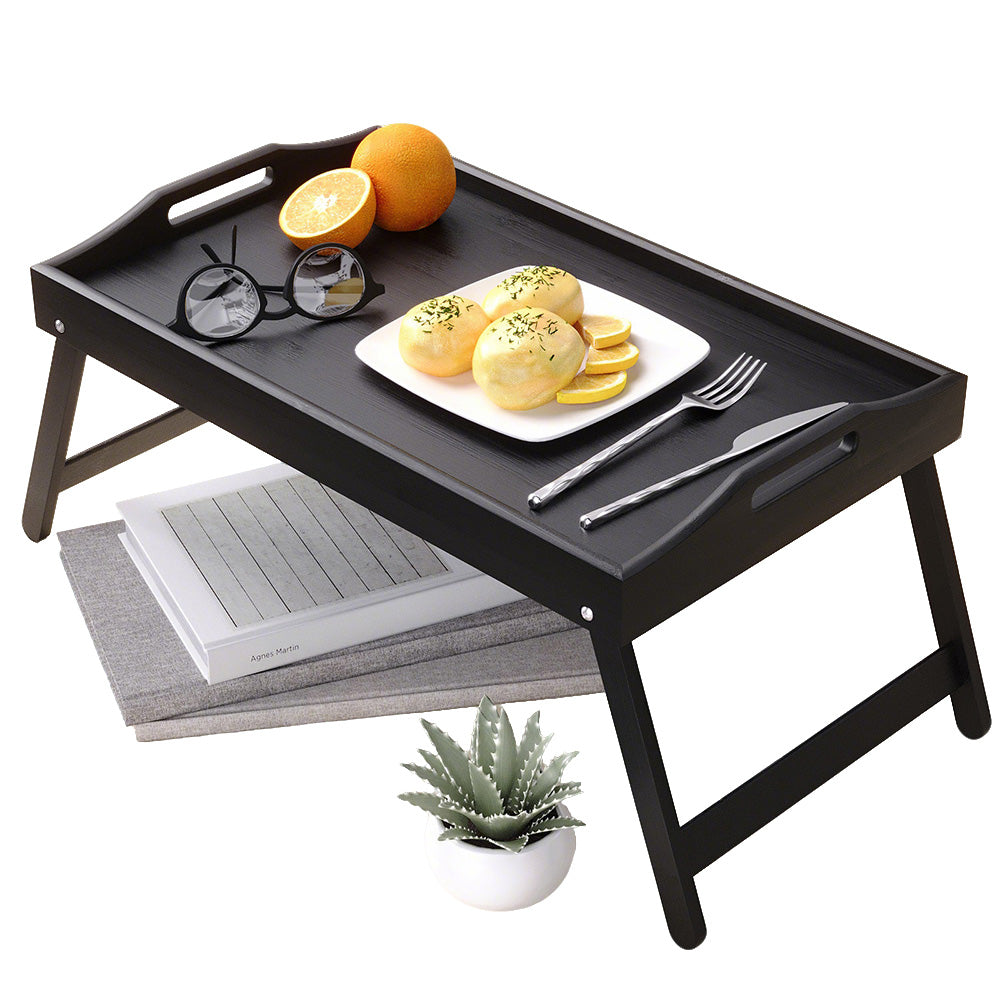 Mini Folding Bamboo Table Laptop Desk Multipurpose Side Tea Tray