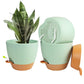 3Pcs Round Self Watering Planters Pot with Drainage Hole and Tray