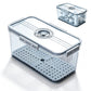 Transparent Bread Box with Timer Drainboard Lid Kitchen Storage Container for Food