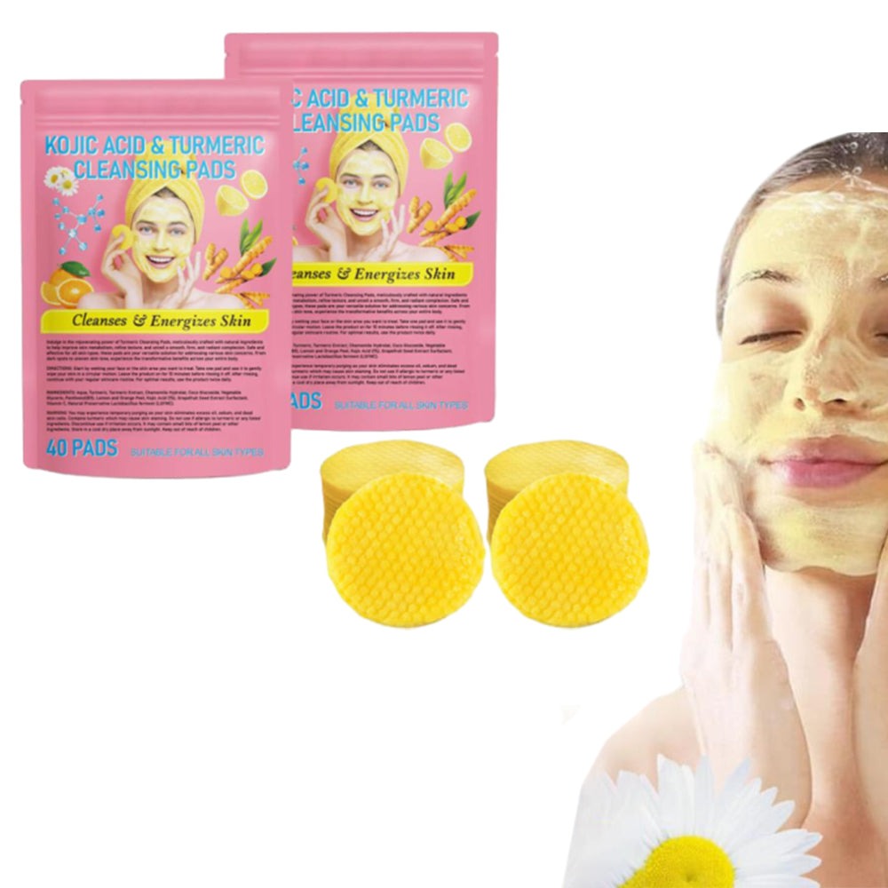 80Pcs Kojic Acid And Turmeric Cleansing Dry Pads for Dark Spots Balance Skin Care