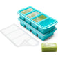 2 Pcs Silicone Freezer Tray With Lid Freezer Food Storage Molds for Soup Sauce Broth