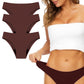 Period Swimwear Menstrual Leakproof Bikini Bottoms Low Waisted Swim Bottoms-Brown