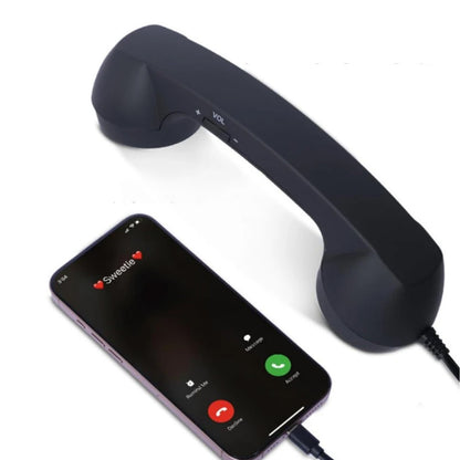 1M Retro Wired Handheld Telephone Handset with Microphone Type C Plug for Smartphones PC