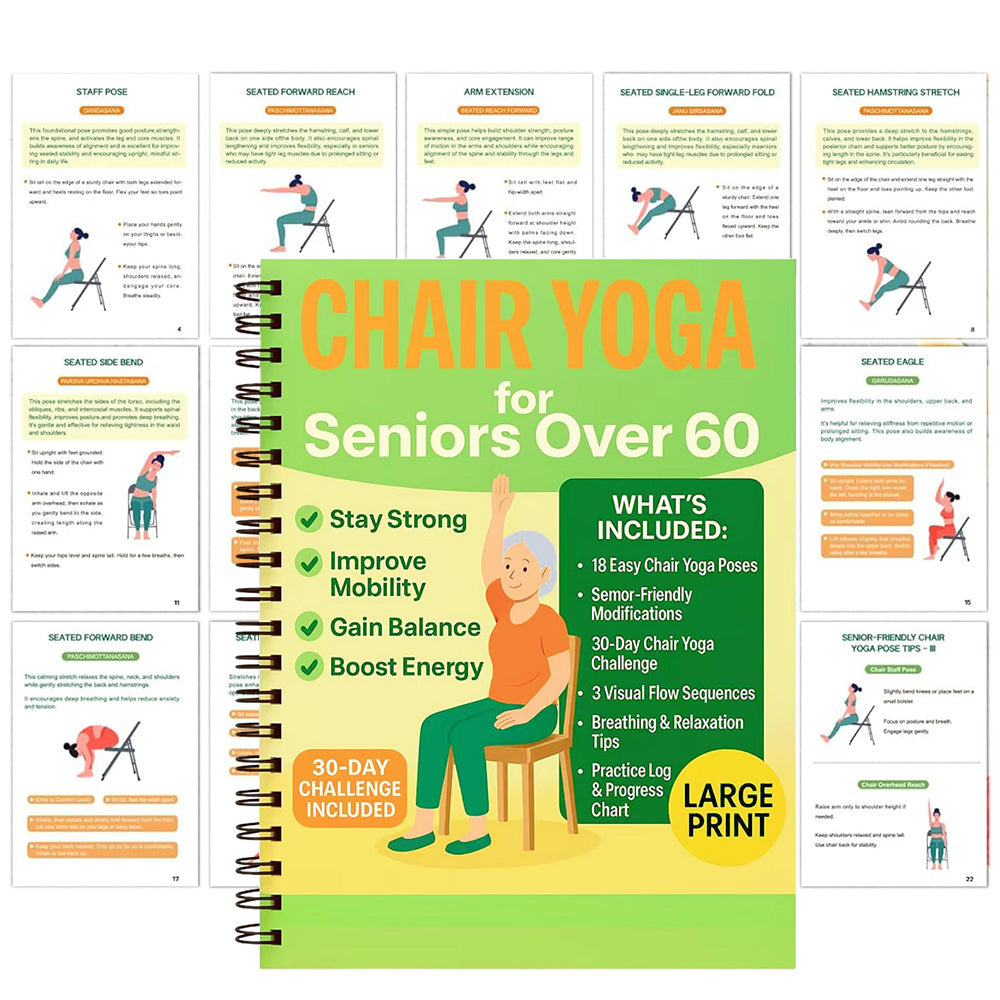 Chair Yoga Journal Notebook for Adults Seated Exercise Guide
