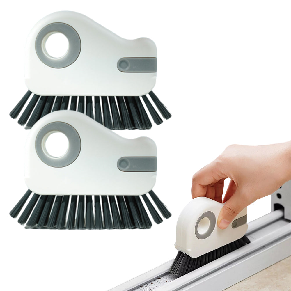 2Pcs 2-in-1 Window Track Groove Cleaning Brush with Hidden Scraper