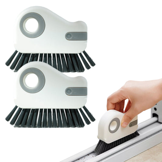 2Pcs 2-in-1 Window Track Groove Cleaning Brush with Hidden Scraper