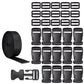 Buckle and Strap Kit Nylon Strap with Triglide Clips for Backpack Dog Collar