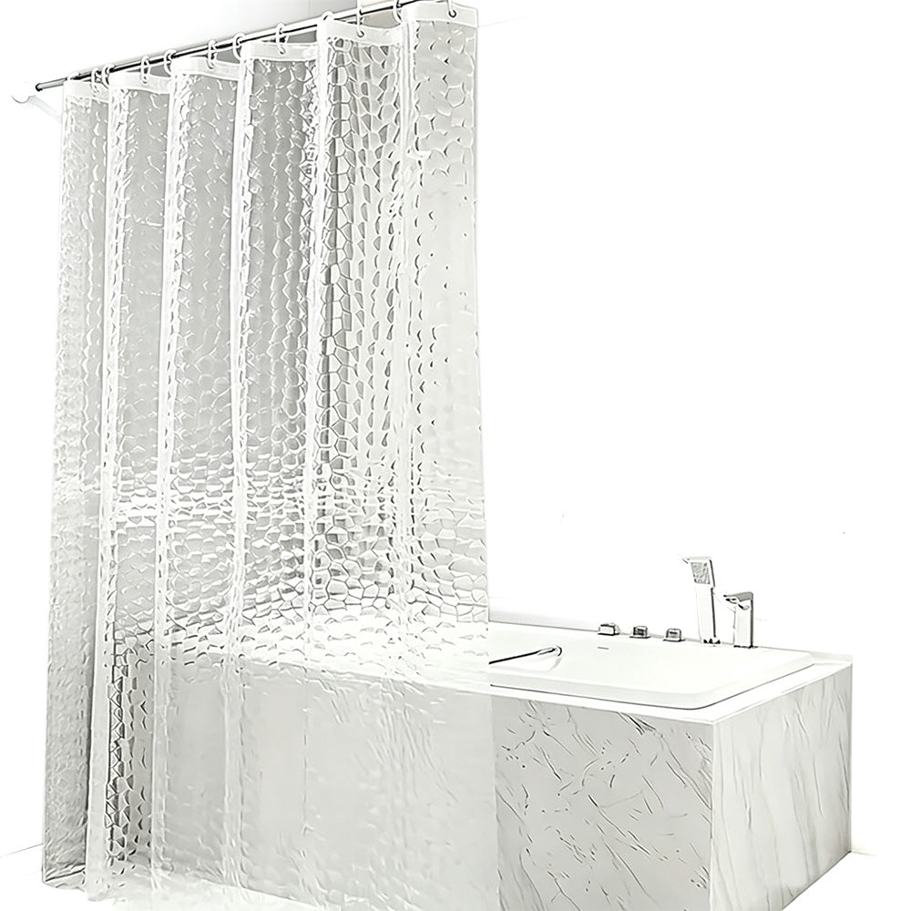 PEVA Thickened Shower Curtain Liner 180x180cm with Rustproof Grommets and Hooks