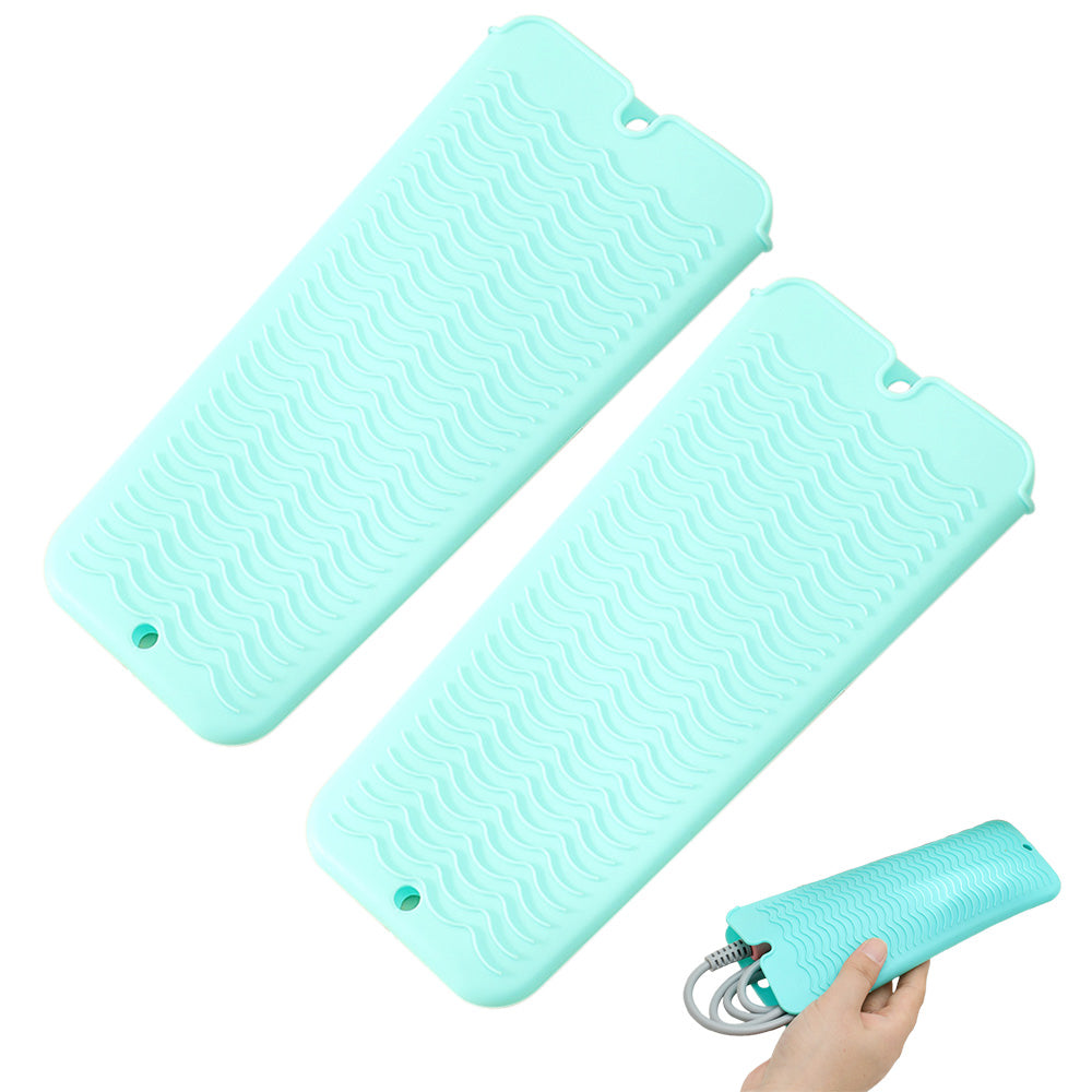 2 Pack Heat Resistant Silicone Pouch for Hair Styling Tools