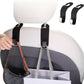 2Pcs Black PU Leather Car Seat Headrest Hanging Hook