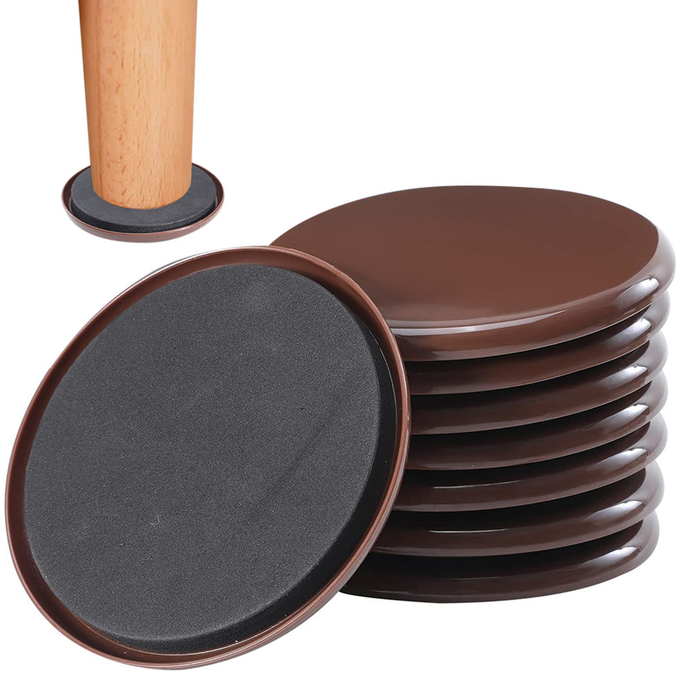 8 Piece Furniture Sliders Reusable Pads for Hardwood Floors and Carpet