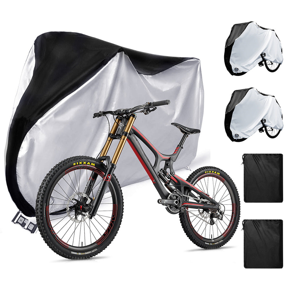 2X210D Waterproof Bike Cover with Lock Hole for Outdoor Storage