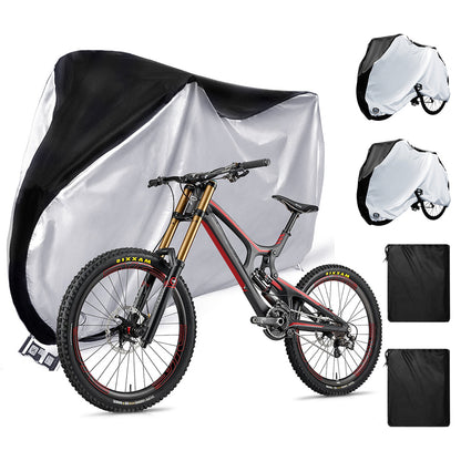 2X210D Waterproof Bike Cover with Lock Hole for Outdoor Storage