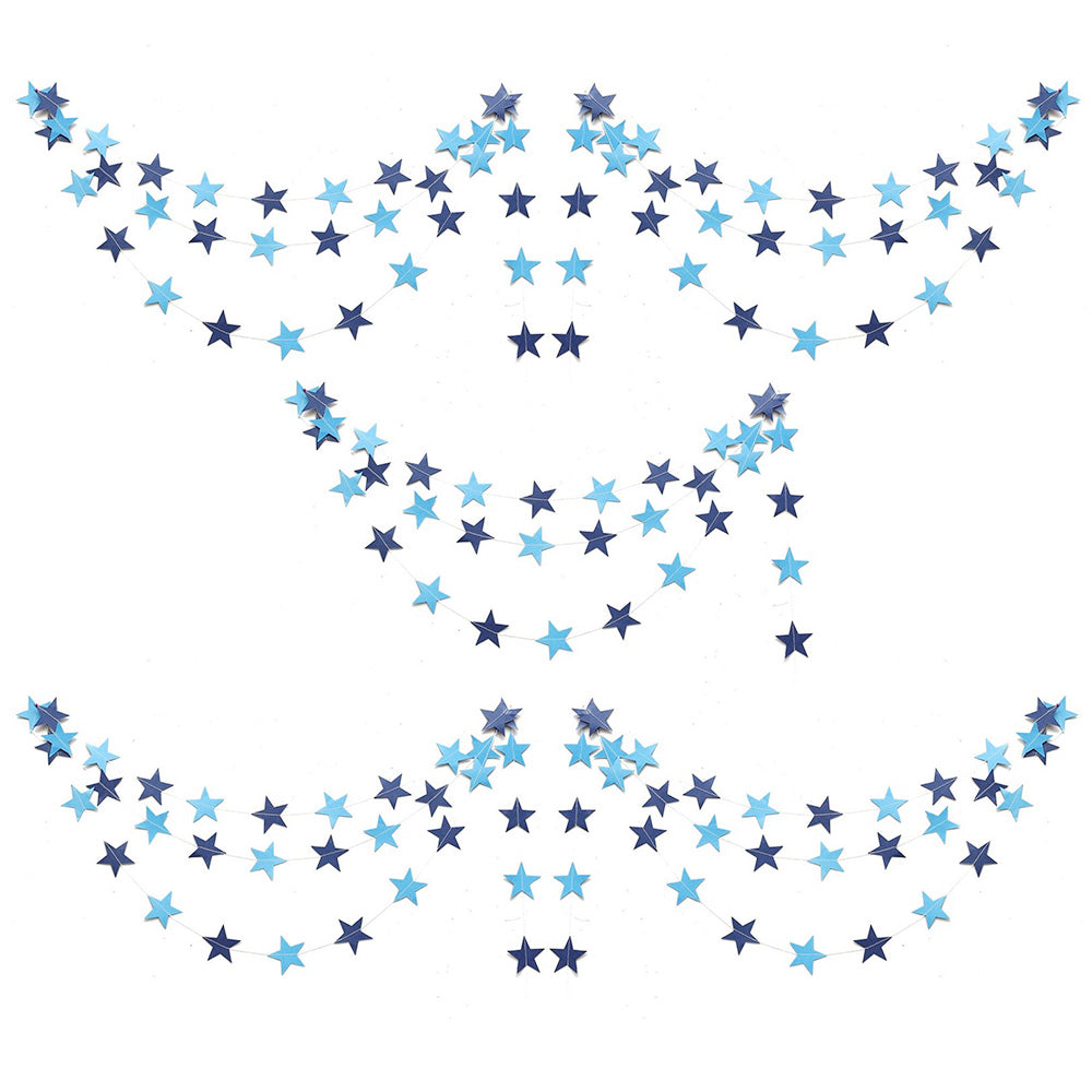 5 Pack 4m Thick Paper Star Garland Bunting Banners for Parties Weddings
