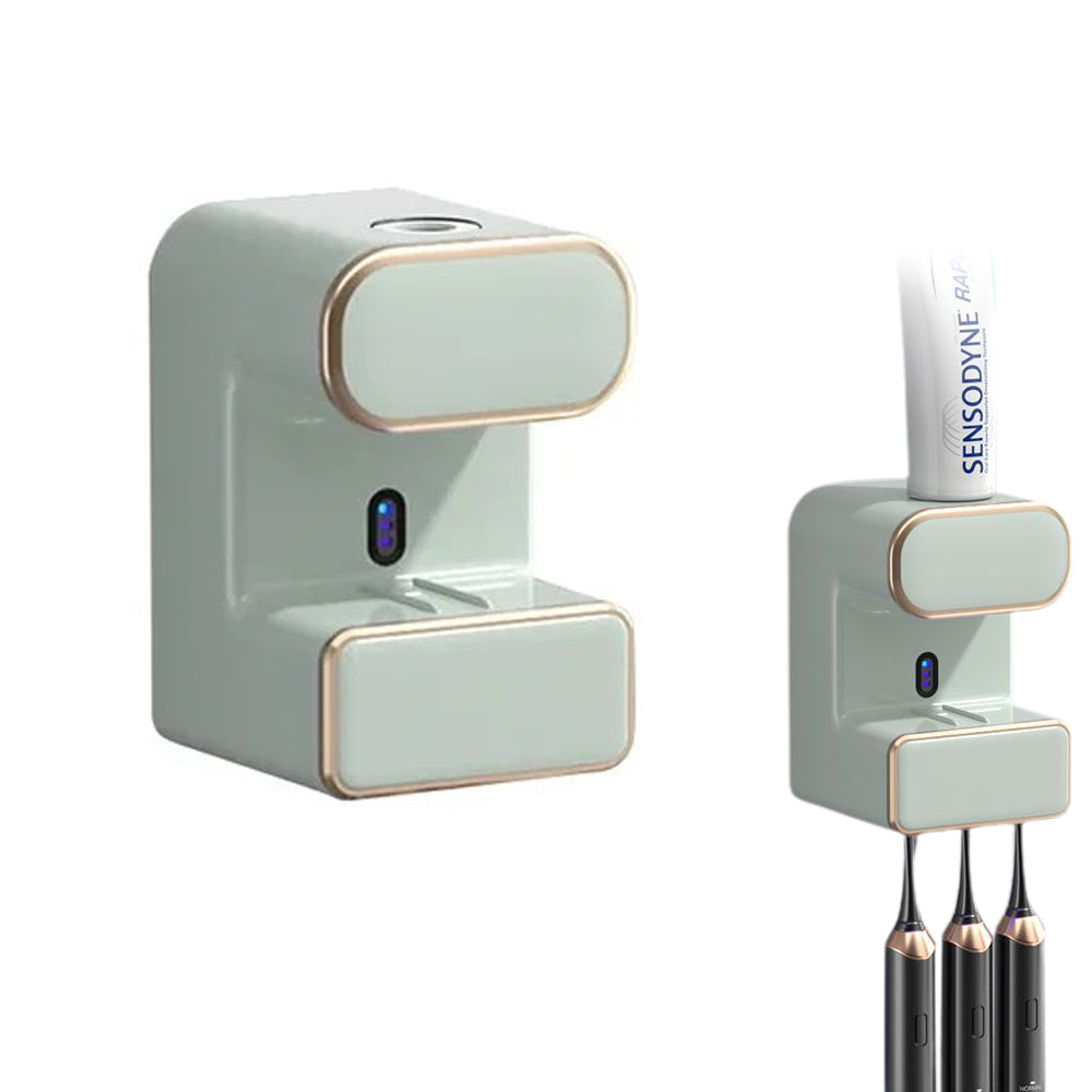 Electric Toothpaste Dispenser with Toothbrush Holders