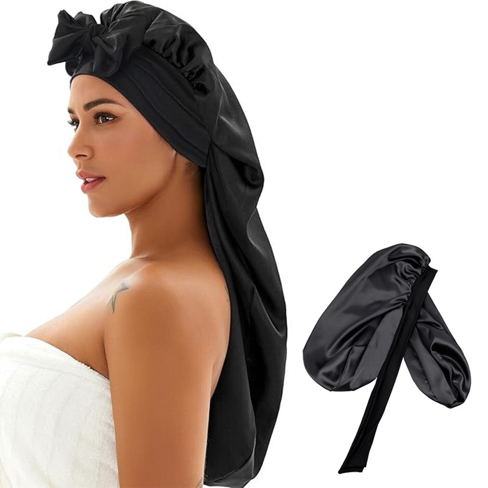 Double Layer Reversible Silk Bonnet Long Bonnet Satin Hair Silk Bonnet For Sleeping