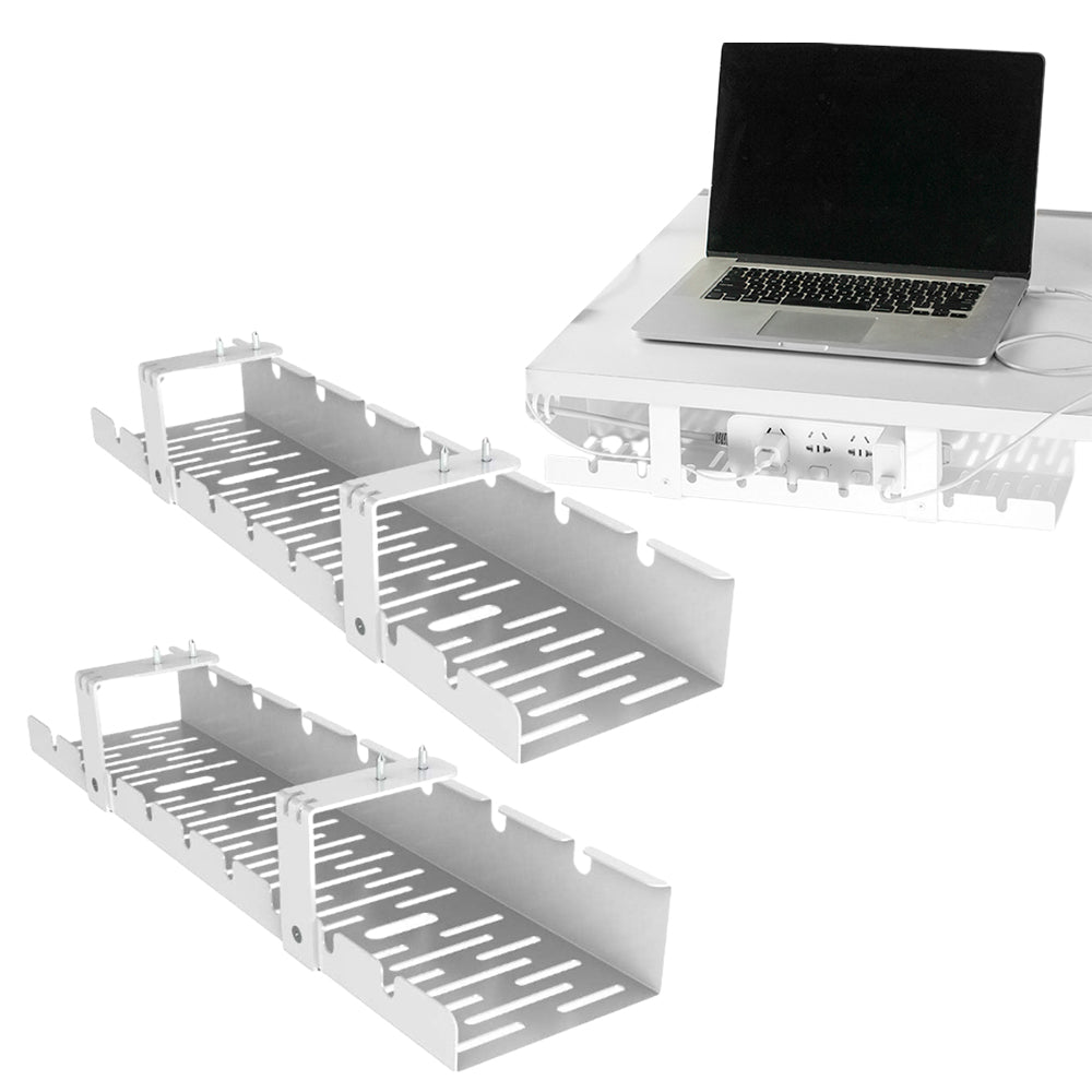 2Pcs Under Desk Cable Management Tray