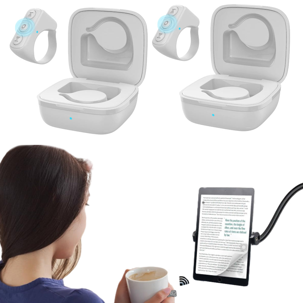 2Pcs Bluetooth Remote Control TikTok Phone Page Turner Ring