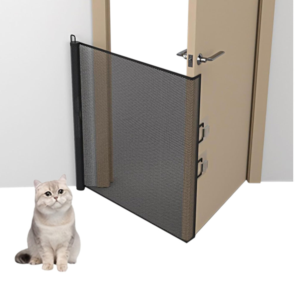 Retractable Dog Gate for Outdoor Staris Hallways Doorways No Drill