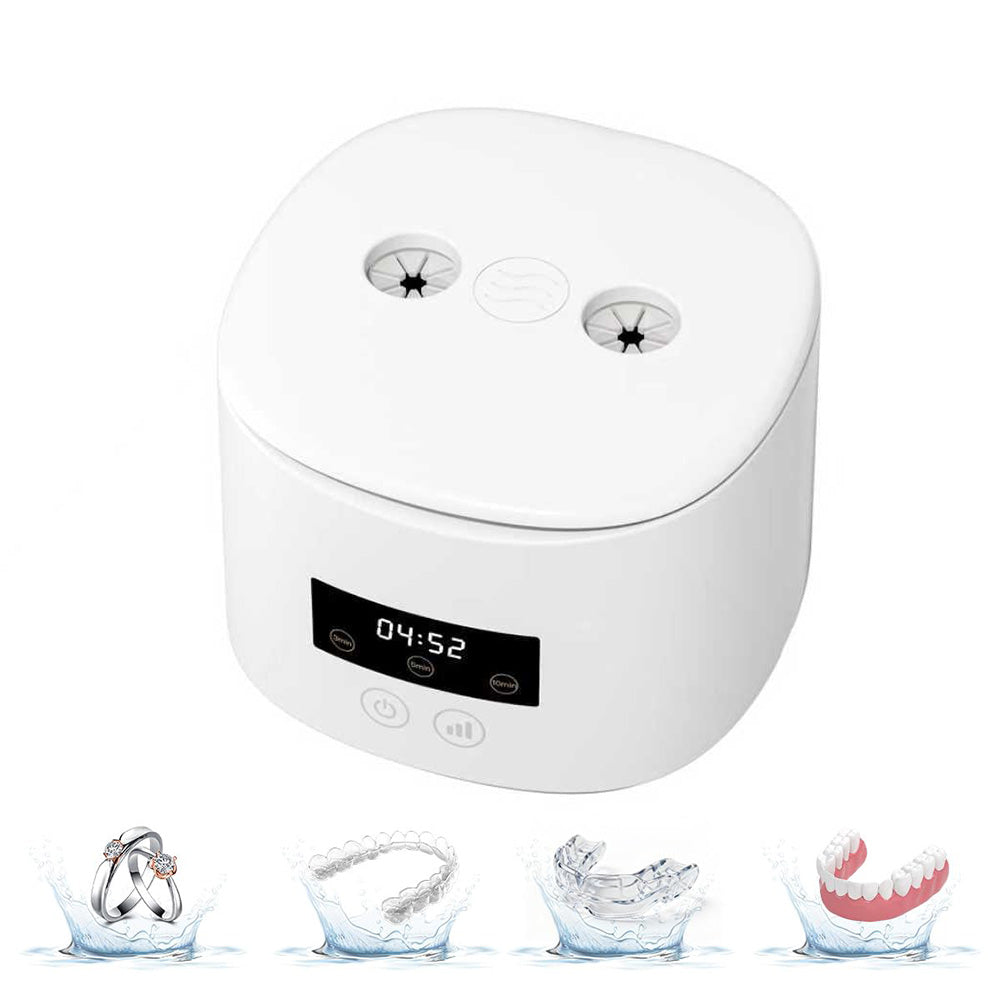 55kHz 350ml Rechargeable Ultrasonic Cleaner with Blue Light 3 Modes
