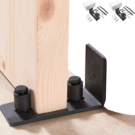 2Pcs Wall Mounted Sliding Barn Door Floor Guide for Flush Bottom Adjustable Stay Rollers