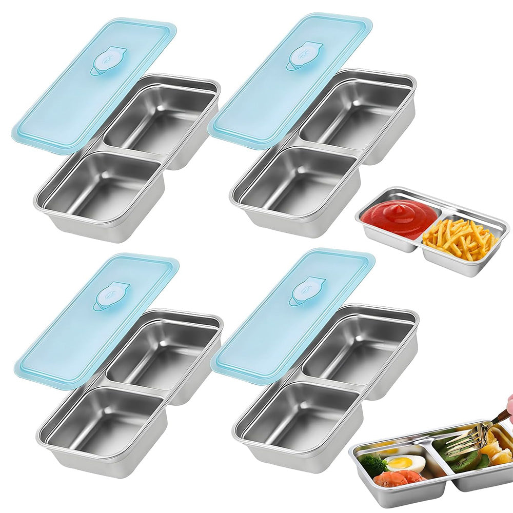 4Pcs Stainless Steel Grab and Go Snack Containers with Lids