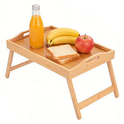 Mini Folding Bamboo Table Laptop Desk Multipurpose Side Tea Tray