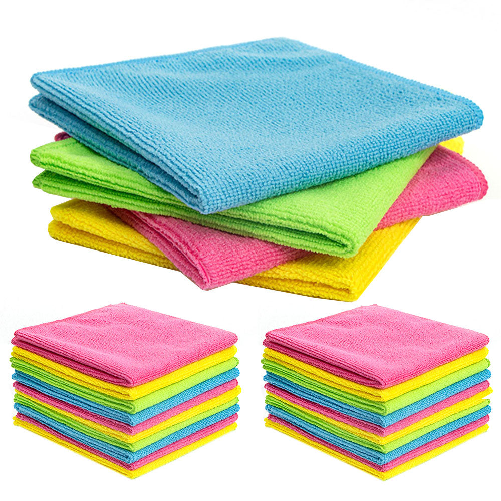 20Pcs 30x30CM Microfiber Cleaning Cloths Bulk Car Kitchen Glass Cleaning Towels